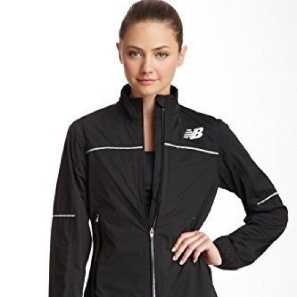 New Balance Women's Storm Striker Running Full Zip Jacket Black X-Small Nwt